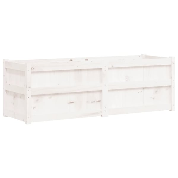 vidaXL plantekasse 150x50x50 cm massivt fyrretræ hvid