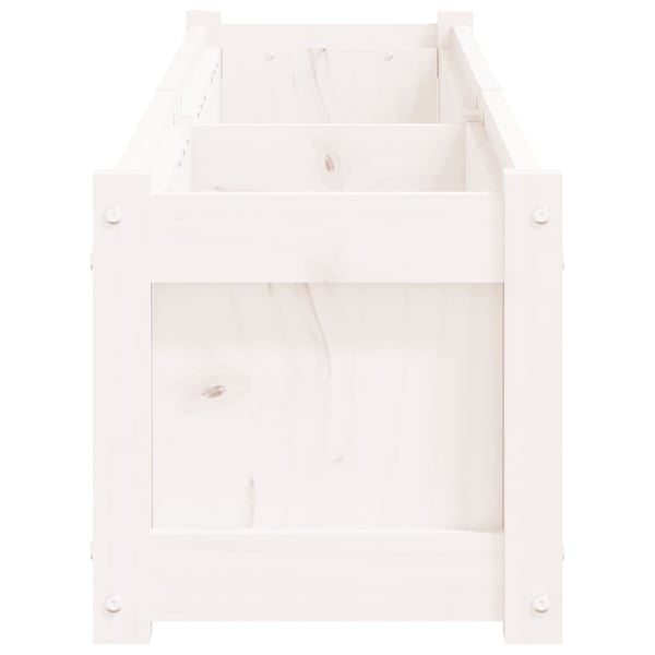 vidaXL plantekasse 180x31x31 cm massivt fyrretræ hvid