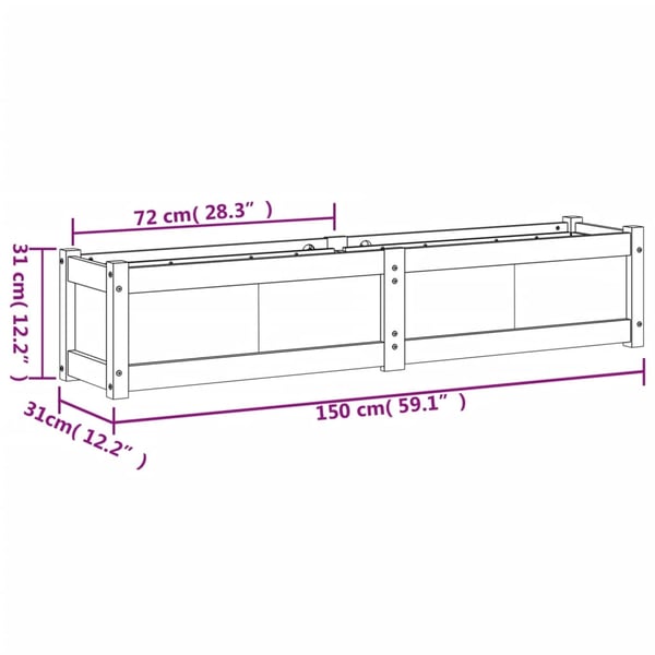 vidaXL Plantekasser 2 stk heltre furu