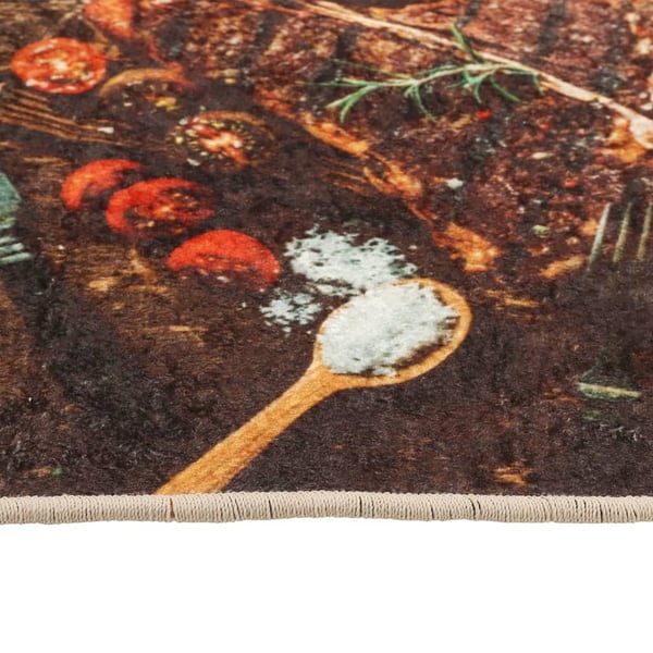 vidaXL Kjøkkenteppe flerfarget 60x180 cm vaskbart sklisikkert