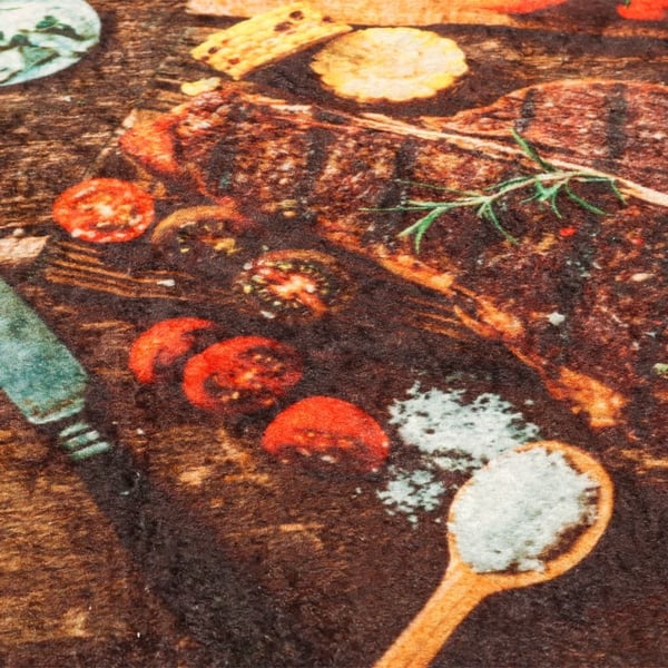 vidaXL Kjøkkenteppe flerfarget 60x180 cm vaskbart sklisikkert