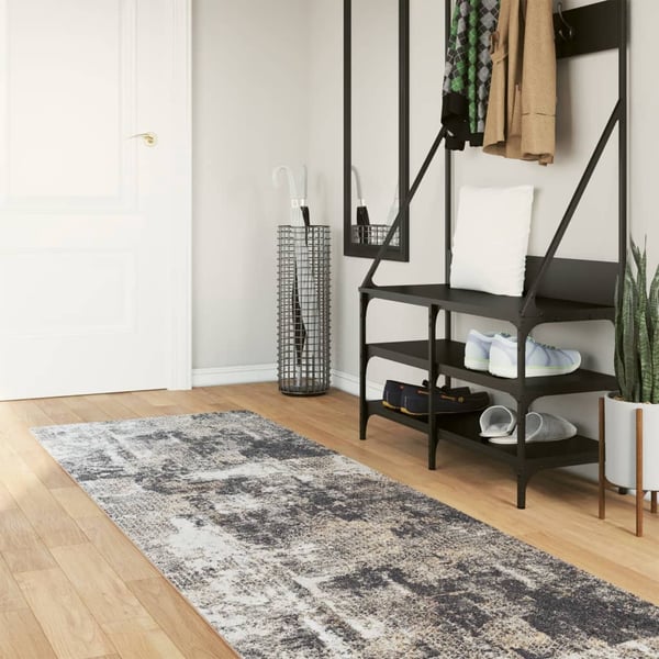 vidaXL gulvtæppe 80x300 cm vaskbart og skridsikkert flerfarvet