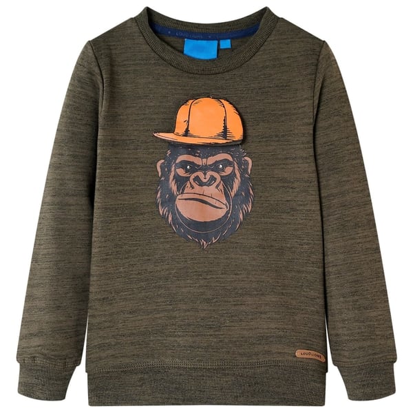 vidaXL Sweatshirt til børn kakimeleret str. 104