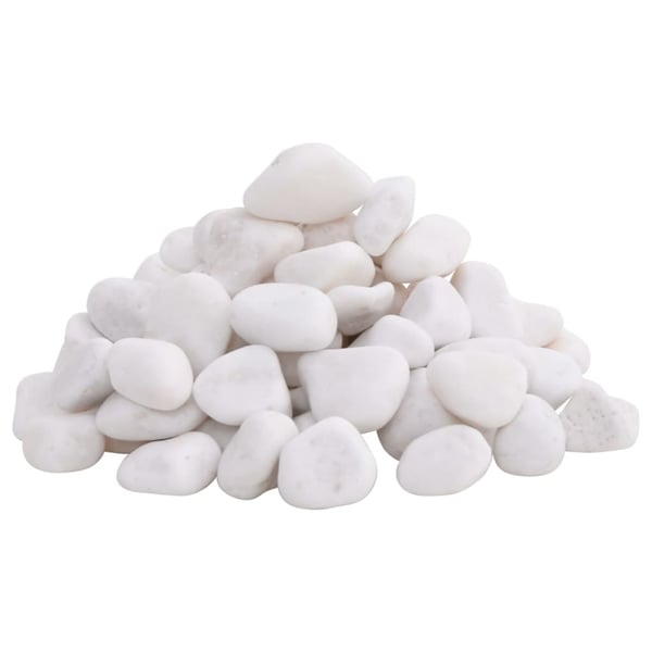 vidaXL Polerte småstein 25 kg hvit 2-5 cm