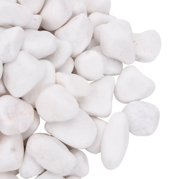 vidaXL Polerte småstein 10 kg hvit 2-5 cm