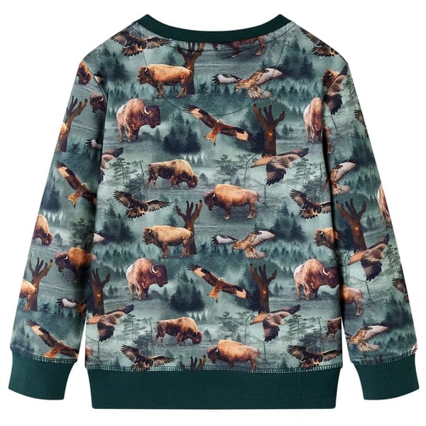 vidaXL Sweatshirt til børn str. 92 mørkegrøn