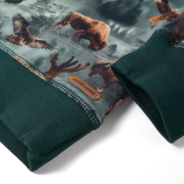 vidaXL Sweatshirt til børn str. 116 mørkegrøn