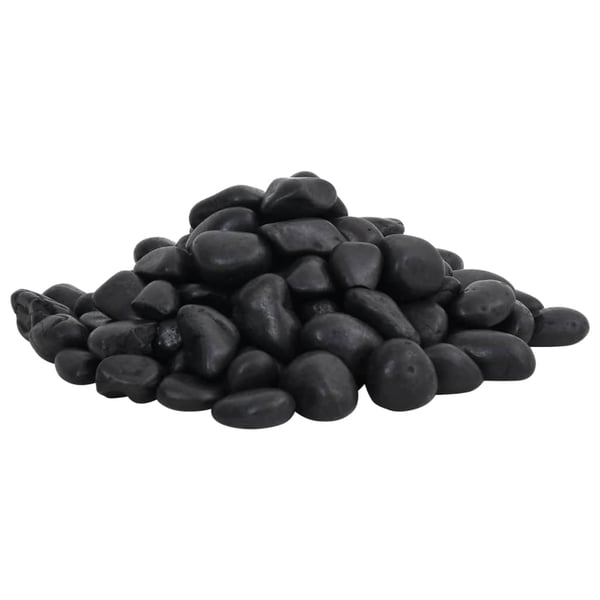 vidaXL Polerte småstein 25 kg svart 2-5 cm