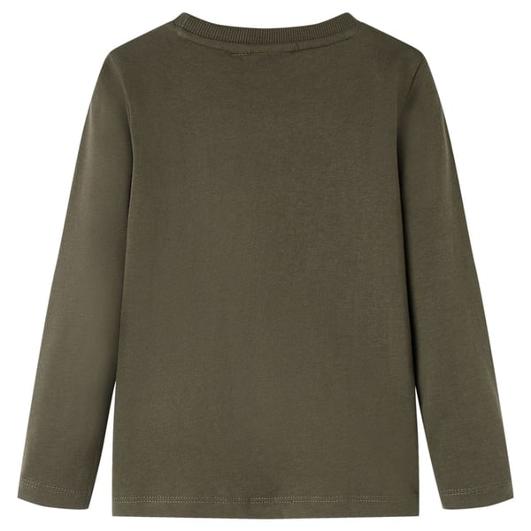 vidaXL T-shirt med långa ärmar för barn khaki 128