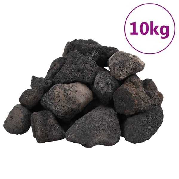 vidaXL Lavasteiner 10 kg svart 5-8 cm