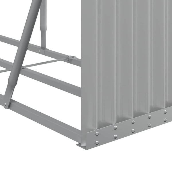 vidaXL brændestativ 234x45x100 cm galvaniseret stål lysegrå