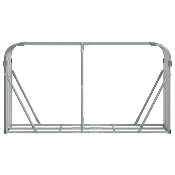 vidaXL brændestativ 180x45x100 cm galvaniseret stål lysegrå