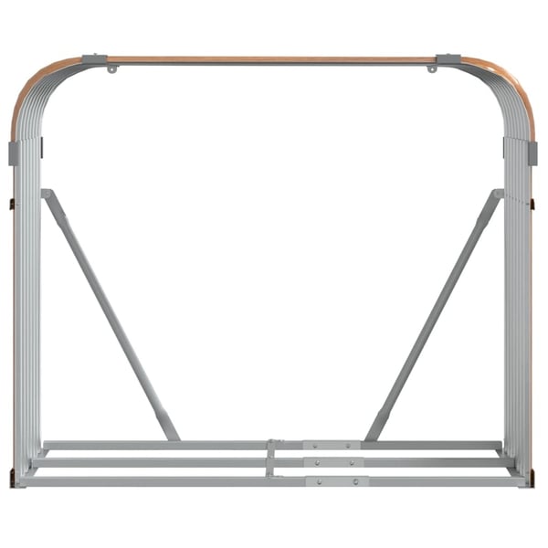 vidaXL brændestativ 120x45x100 cm galvaniseret stål lysebrun