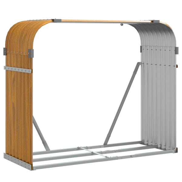vidaXL brændestativ 120x45x100 cm galvaniseret stål lysebrun