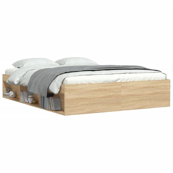vidaXL Sengeramme sonoma eik 150x200 cm