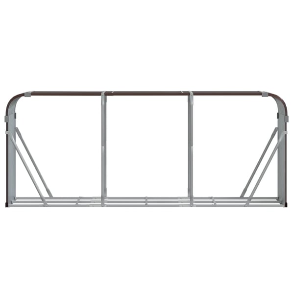 vidaXL brændestativ 234x45x100 cm galvaniseret stål brun