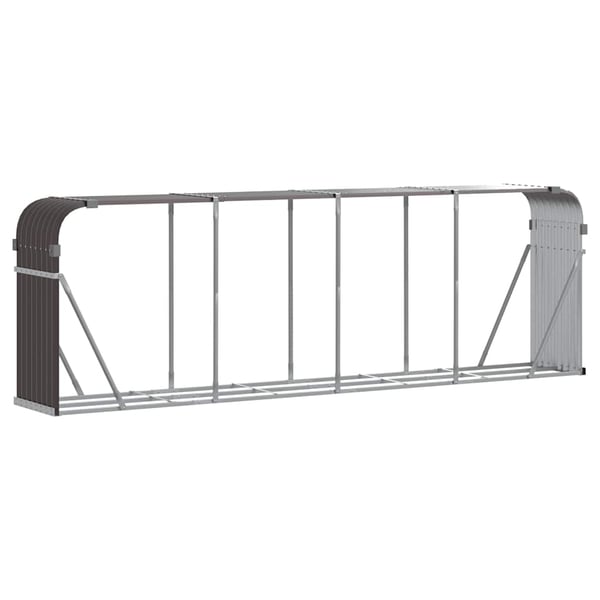vidaXL brændestativ 300x45x100 cm galvaniseret stål brun