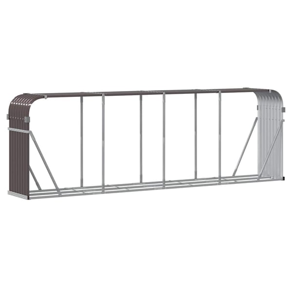 vidaXL brændestativ 300x45x100 cm galvaniseret stål brun