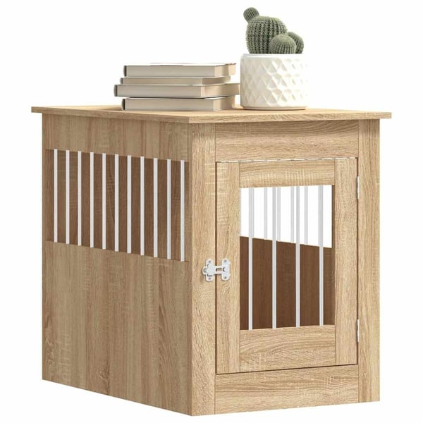 vidaXL hundebur 55x80x68 cm konstrueret træ sonoma-eg