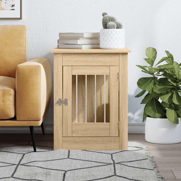 vidaXL hundebur 55x80x68 cm konstrueret træ sonoma-eg