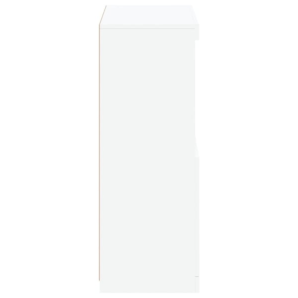 vidaXL Sideskap med LED-lys hvit konstruert tre