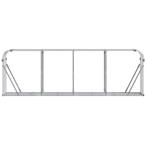 vidaXL brændestativ 300x45x100 cm galvaniseret stål sølvfarvet