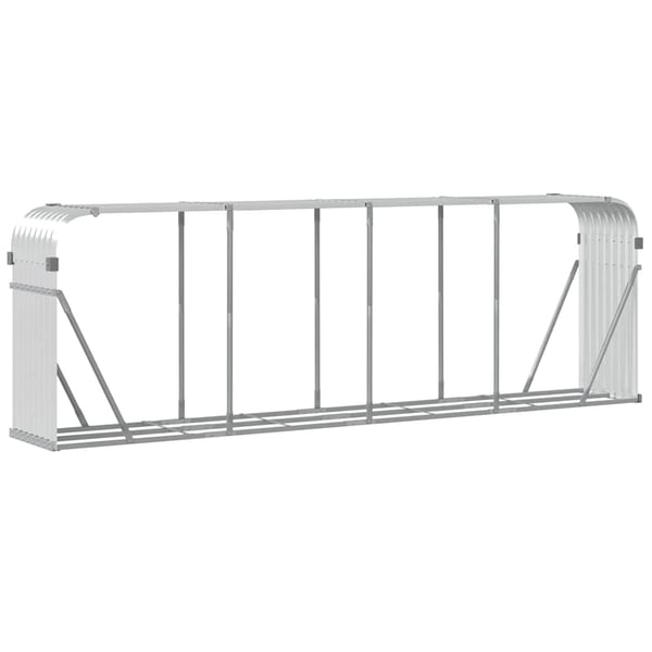 vidaXL brændestativ 300x45x100 cm galvaniseret stål sølvfarvet