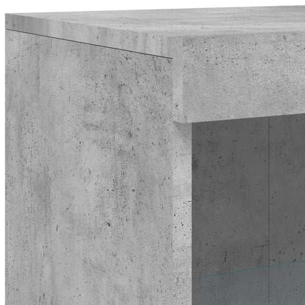 vidaXL Sideskap med LED-lys betonggrå konstruert tre