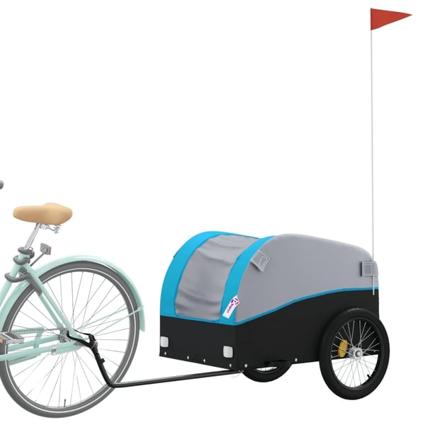 vidaXL cykelanhænger 45 kg jern sort og blå