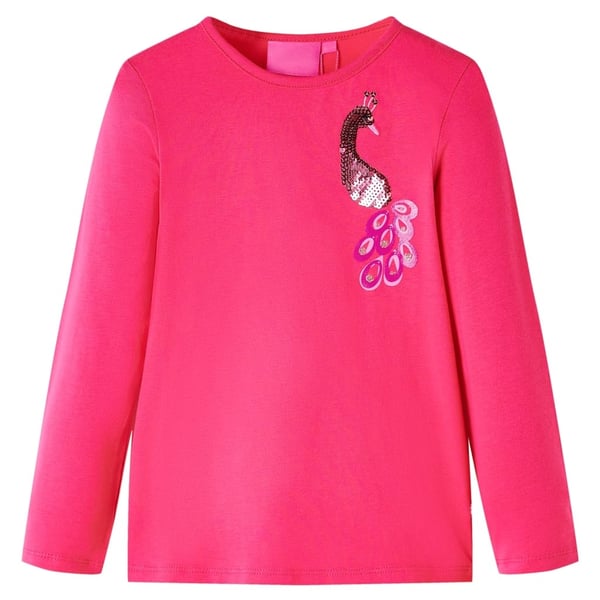 vidaXL Langærmet T-shirt til børn str. 128 pink