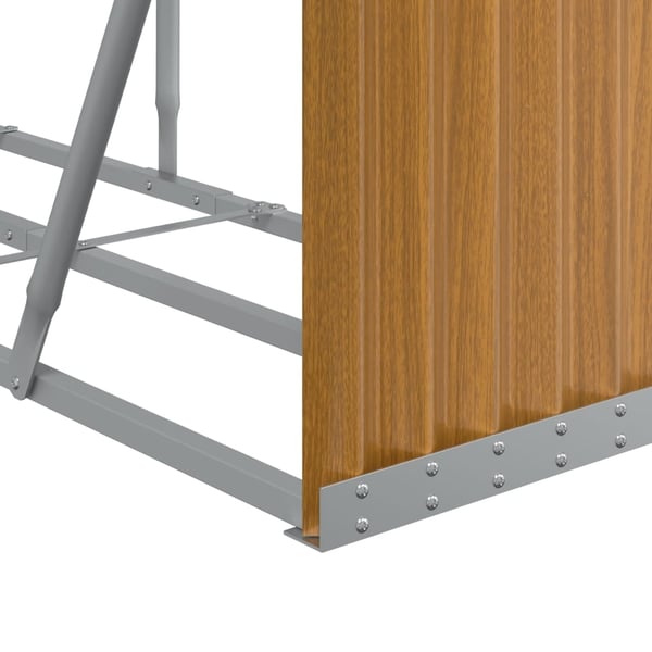 vidaXL brændestativ 300x45x100 cm galvaniseret stål lysebrun