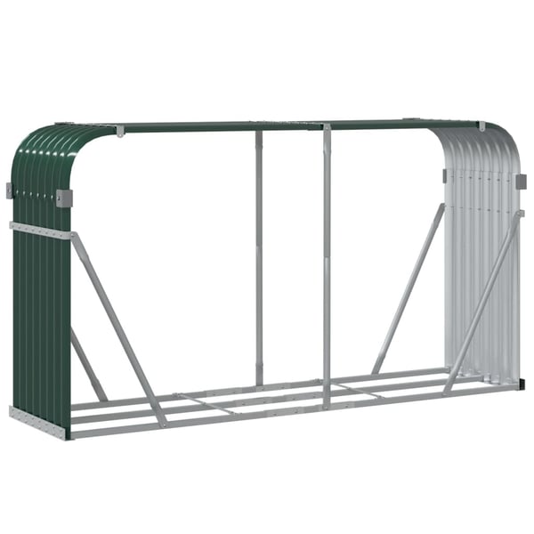 vidaXL brændestativ 180x45x100 cm galvaniseret stål grøn