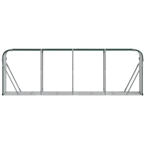 vidaXL brændestativ 300x45x100 cm galvaniseret stål grøn