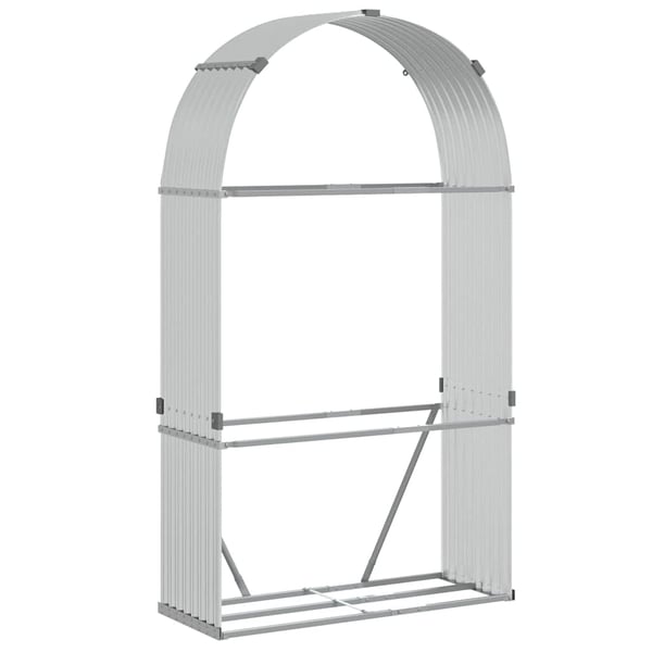 vidaXL Vedställ silver 120x45x210 cm galvaniserat stål