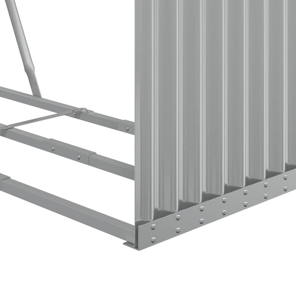 vidaXL brændestativ 120x45x210 cm galvaniseret stål lysegrå