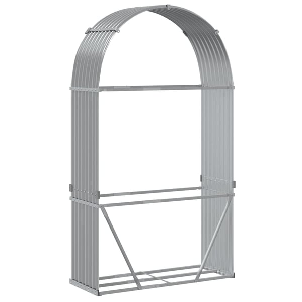 vidaXL brændestativ 120x45x210 cm galvaniseret stål lysegrå
