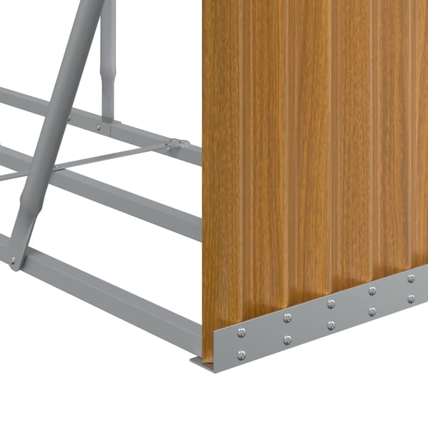 vidaXL brændestativ 234x45x100 cm galvaniseret stål lysebrun