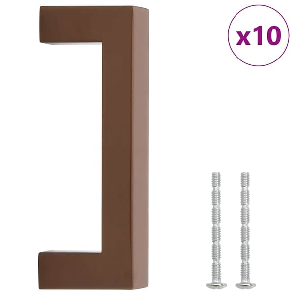 vidaXL skabshåndtag 10 stk. 96 mm rustfrit stål bronzefarvet