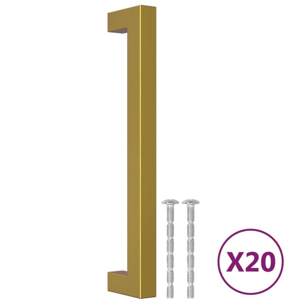 vidaXL skabshåndtag 20 stk. 160 mm rustfrit stål guldfarvet