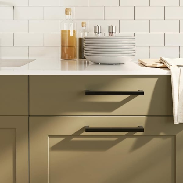 vidaXL Skaphåndtak 5 stk svart 192 mm rustfritt stål
