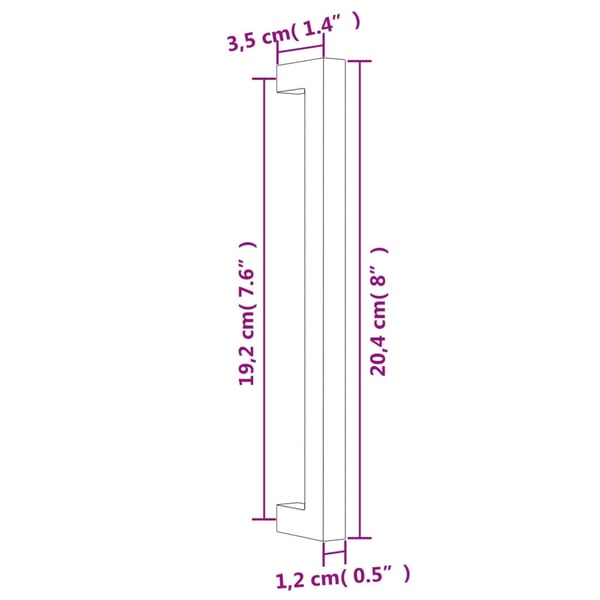 vidaXL Skaphåndtak 10 stk gulv 192 mm rustfritt stål