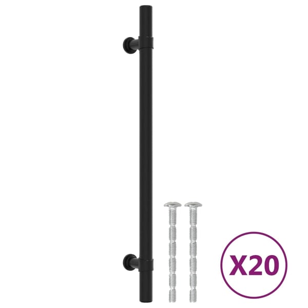 vidaXL skabshåndtag 20 stk. 192 mm rustfrit stål sort