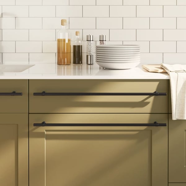 vidaXL Skåphandtag 5 st svart 480 mm rostfritt stål