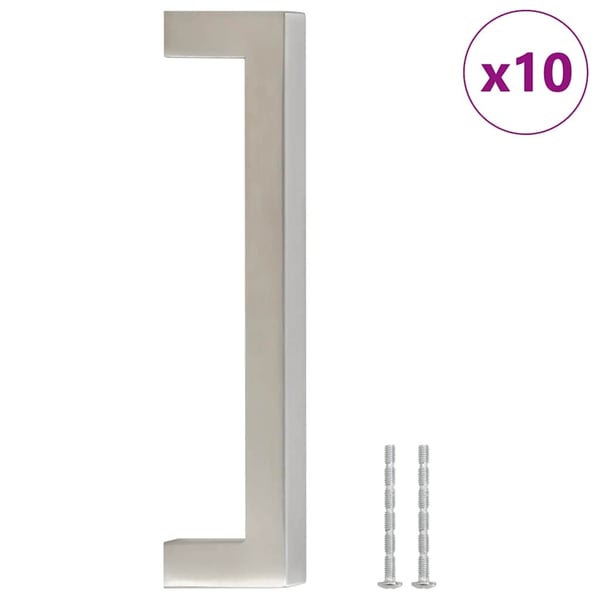 vidaXL skabshåndtag 10 stk. 128 mm rustfrit stål sølvfarvet