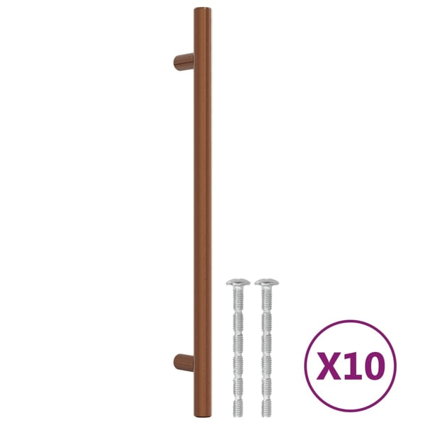 vidaXL skabshåndtag 10 stk. 192 mm rustfrit stål bronzefarvet