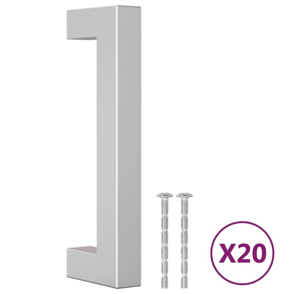 vidaXL skabshåndtag 20 stk. 96 mm rustfrit stål sølvfarvet