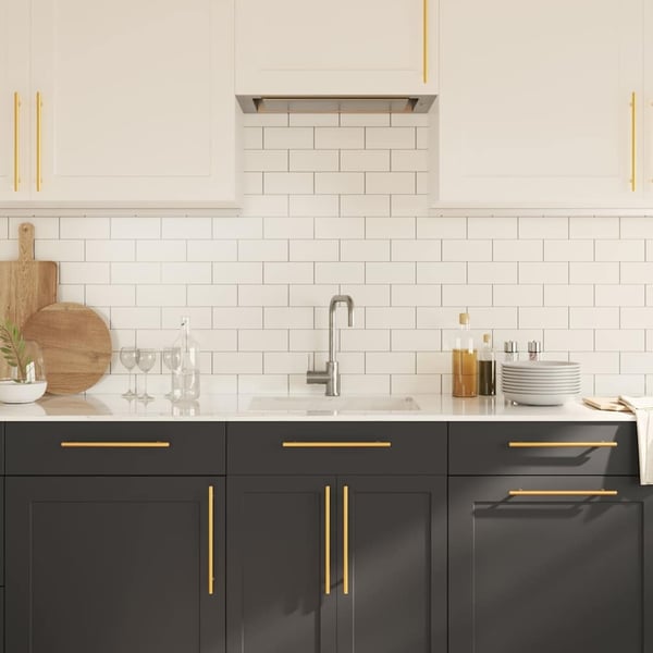 vidaXL skabshåndtag 5 stk. 224 mm rustfrit stål guldfarvet
