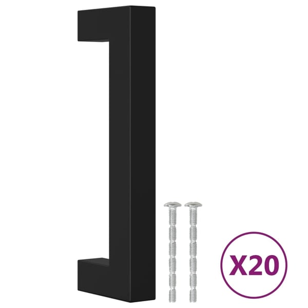 vidaXL skabshåndtag 20 stk. 96 mm rustfrit stål sort