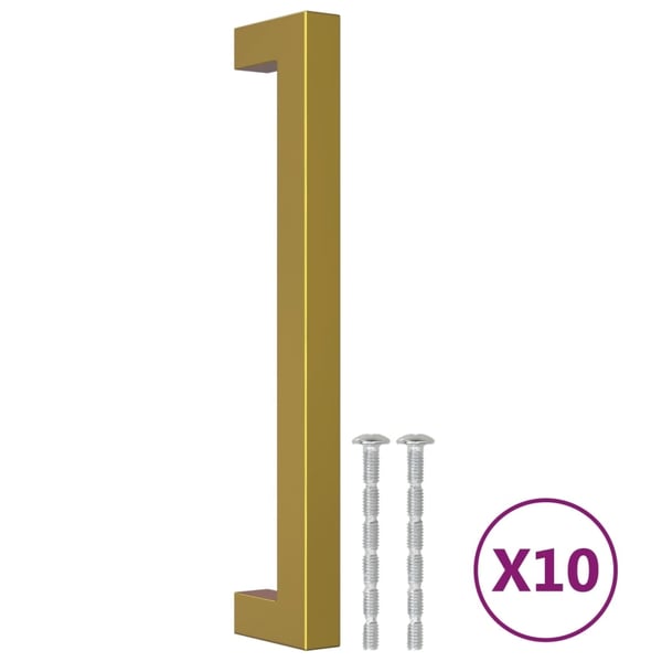 vidaXL skabshåndtag 10 stk. 160 mm rustfrit stål guldfarvet