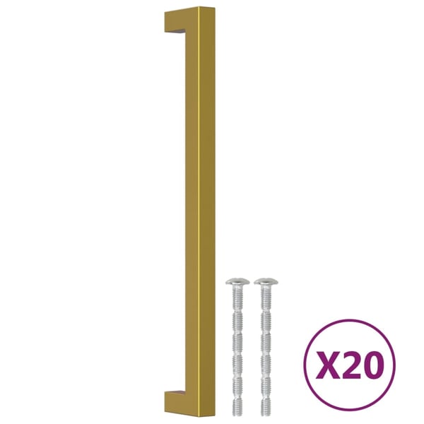 vidaXL Kaapin kahvat 20 kpl kulta 224 mm ruostumaton teräs
